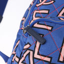 CHANEL Matelasse Backpack Nylon Blue Silver CC Auth 198652M-19