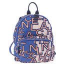 CHANEL Matelasse Backpack Nylon Blue Silver CC Auth 198652M-13