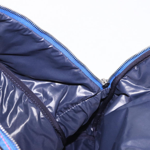 CHANEL Matelasse Backpack Nylon Blue Silver CC Auth 198652M