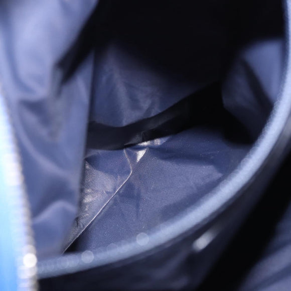 CHANEL Matelasse Backpack Nylon Blue Silver CC Auth 198652M