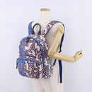 CHANEL Matelasse Backpack Nylon Blue Silver CC Auth 198652M-26