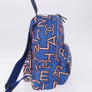 CHANEL Matelasse Backpack Nylon Blue Silver CC Auth 198652M-4