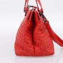 BOTTEGA VENETA INTRECCIATO Hand Bag 2way Red Auth 198653A-3