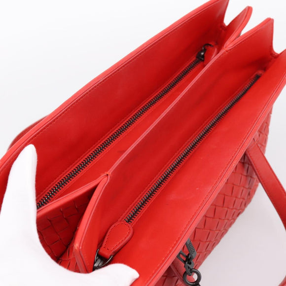 BOTTEGA VENETA INTRECCIATO Hand Bag 2way Red Auth 198653A