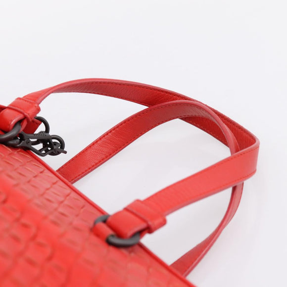 BOTTEGA VENETA INTRECCIATO Hand Bag 2way Red Auth 198653A