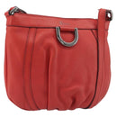 GUCCI Abbey Shoulder Bag Leather Outlet Red Silver 265691 Auth 198654-1