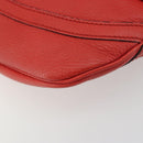 GUCCI Abbey Shoulder Bag Leather Outlet Red Silver 265691 Auth 198654-14