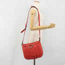 GUCCI Abbey Shoulder Bag Leather Outlet Red Silver 265691 Auth 198654-23