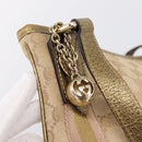 GUCCI GG Canvas Sherry Line Shoulder Bag Beige Gold Tone 144388 Auth 198655-17