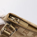 GUCCI GG Canvas Sherry Line Shoulder Bag Beige Gold Tone 144388 Auth 198655-10
