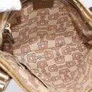 GUCCI GG Canvas Sherry Line Shoulder Bag Beige Gold Tone 144388 Auth 198655-11