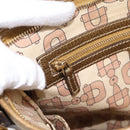 GUCCI GG Canvas Sherry Line Shoulder Bag Beige Gold Tone 144388 Auth 198655-21