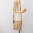 GUCCI GG Canvas Sherry Line Shoulder Bag Beige Gold Tone 144388 Auth 198655-23