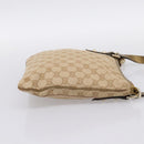 GUCCI GG Canvas Sherry Line Shoulder Bag Beige Gold Tone 144388 Auth 198655-4