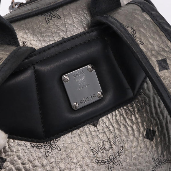 MCM Vicetos Backpack Leather Silver Auth 198656