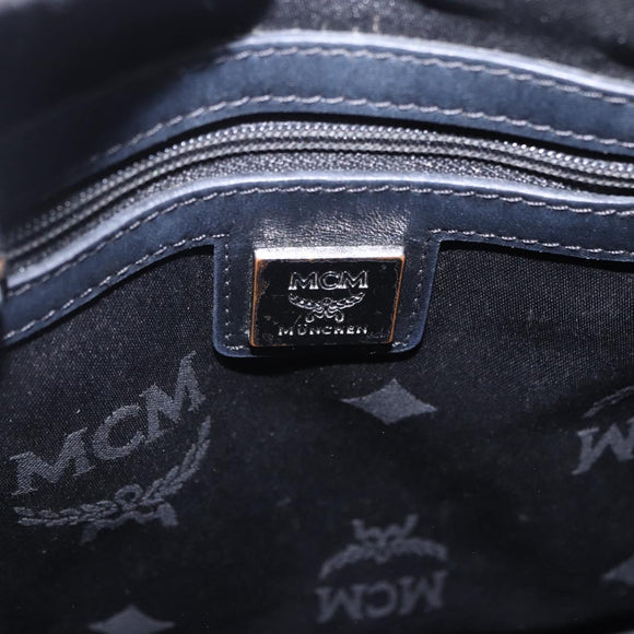 MCM Vicetos Backpack Leather Silver Auth 198656