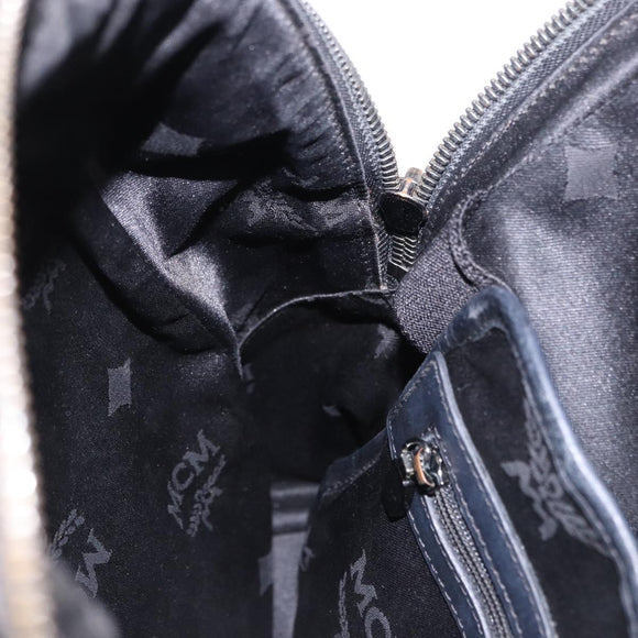 MCM Vicetos Backpack Leather Silver Auth 198656