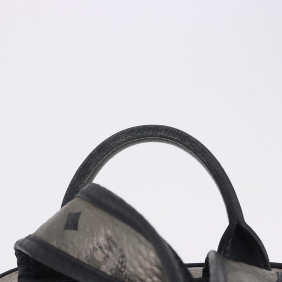 MCM Vicetos Backpack Leather Silver Auth 198656