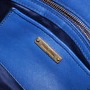 Miu Miu Matelasse Shoulder Bag Leather 2way Blue Gold Tone Auth 198657A-19