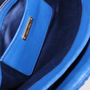 Miu Miu Matelasse Shoulder Bag Leather 2way Blue Gold Tone Auth 198657A-22