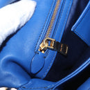 Miu Miu Matelasse Shoulder Bag Leather 2way Blue Gold Tone Auth 198657A-23