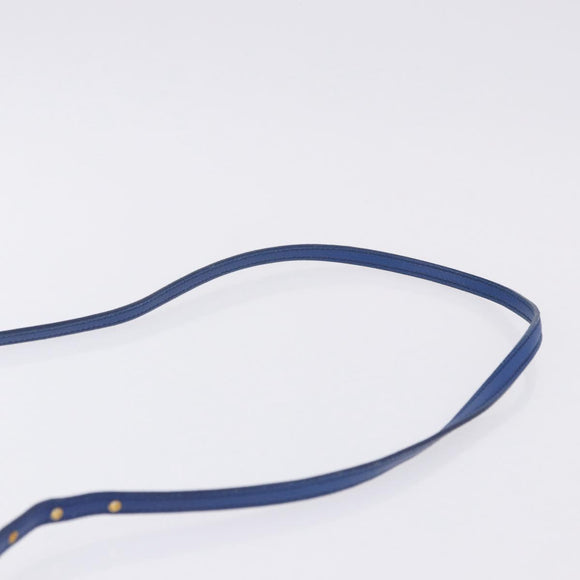 Miu Miu Matelasse Shoulder Bag Leather 2way Blue Gold Tone Auth 198657A