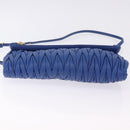 Miu Miu Matelasse Shoulder Bag Leather 2way Blue Gold Tone Auth 198657A-5