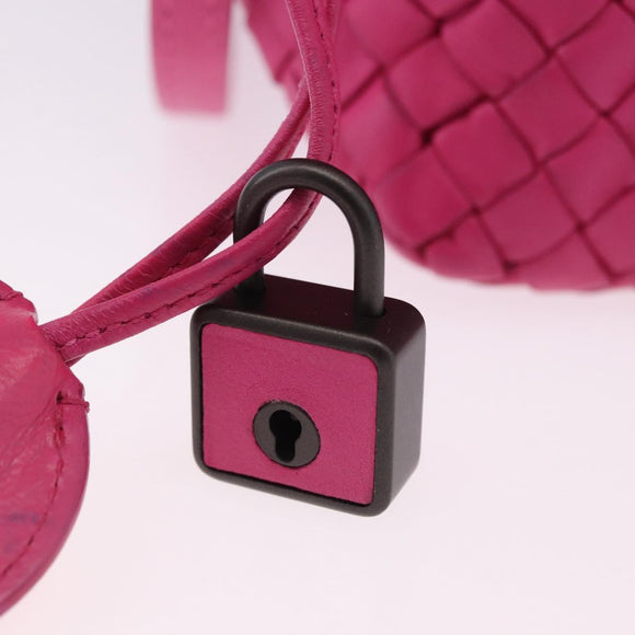 BOTTEGA VENETA INTRECCIATO Shoulder Bag Leather Pink Auth 198659V