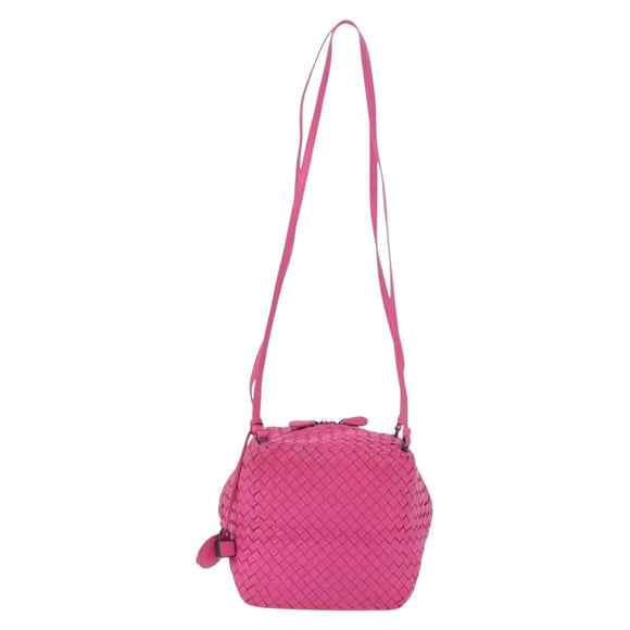 BOTTEGA VENETA INTRECCIATO Shoulder Bag Leather Pink Auth 198659V