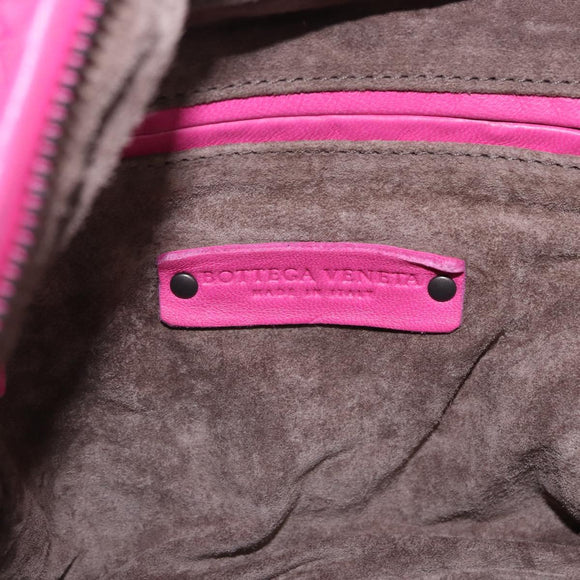 BOTTEGA VENETA INTRECCIATO Shoulder Bag Leather Pink Auth 198659V
