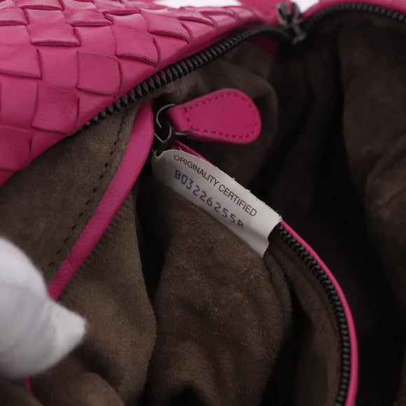 BOTTEGA VENETA INTRECCIATO Shoulder Bag Leather Pink Auth 198659V