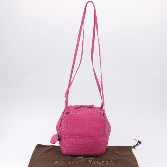 BOTTEGA VENETA INTRECCIATO Shoulder Bag Leather Pink Auth 198659V