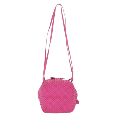 BOTTEGA VENETA INTRECCIATO Shoulder Bag Leather Pink Auth 198659V - 0