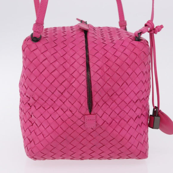 BOTTEGA VENETA INTRECCIATO Shoulder Bag Leather Pink Auth 198659V