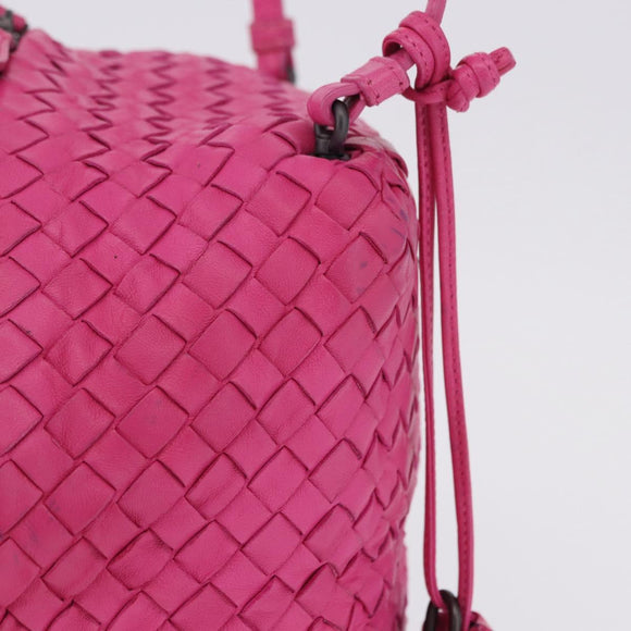 BOTTEGA VENETA INTRECCIATO Shoulder Bag Leather Pink Auth 198659V