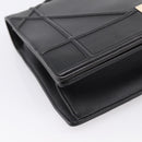 Christian Dior Diorama Chain Shoulder Bag Leather Black Gold Tone Auth 198661A-14