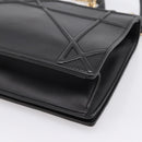 Christian Dior Diorama Chain Shoulder Bag Leather Black Gold Tone Auth 198661A-15