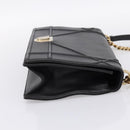 Christian Dior Diorama Chain Shoulder Bag Leather Black Gold Tone Auth 198661A-4