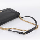 Christian Dior Diorama Chain Shoulder Bag Leather Black Gold Tone Auth 198661A-7