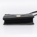 Christian Dior Diorama Chain Shoulder Bag Leather Black Gold Tone Auth 198661A-5