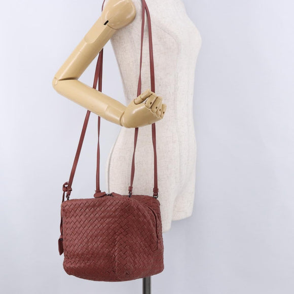 BOTTEGA VENETA INTRECCIATO Shoulder Bag Leather Brown Auth 198664V