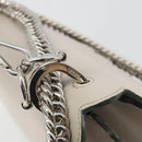 FENDI Canay Chain Shoulder Bag Leather 2way Gray Silver 8BT283 Auth 198665M-21