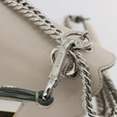 FENDI Canay Chain Shoulder Bag Leather 2way Gray Silver 8BT283 Auth 198665M-22