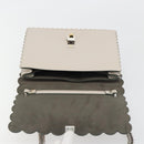 FENDI Canay Chain Shoulder Bag Leather 2way Gray Silver 8BT283 Auth 198665M-23