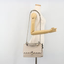 FENDI Canay Chain Shoulder Bag Leather 2way Gray Silver 8BT283 Auth 198665M-29