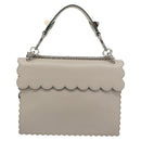 FENDI Canay Chain Shoulder Bag Leather 2way Gray Silver 8BT283 Auth 198665M-2