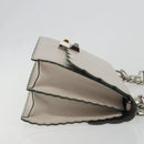 FENDI Canay Chain Shoulder Bag Leather 2way Gray Silver 8BT283 Auth 198665M-3