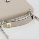 FENDI Canay Chain Shoulder Bag Leather 2way Gray Silver 8BT283 Auth 198665M-7