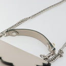 FENDI Canay Chain Shoulder Bag Leather 2way Gray Silver 8BT283 Auth 198665M-14
