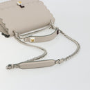 FENDI Canay Chain Shoulder Bag Leather 2way Gray Silver 8BT283 Auth 198665M-8